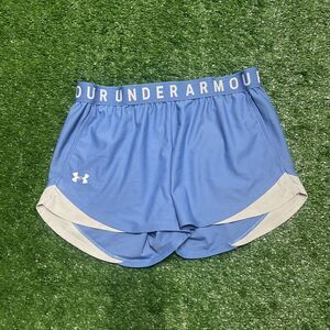 Under Armour Women’s Play Up 3.0 Shorts Medium Light Blue White Athletic Running